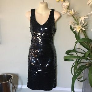 Black Tie black sequins cocktail dress